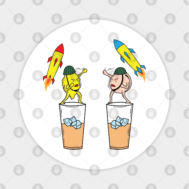 Iced tea lemon and peach with rockets Magnet by dieEinsteiger